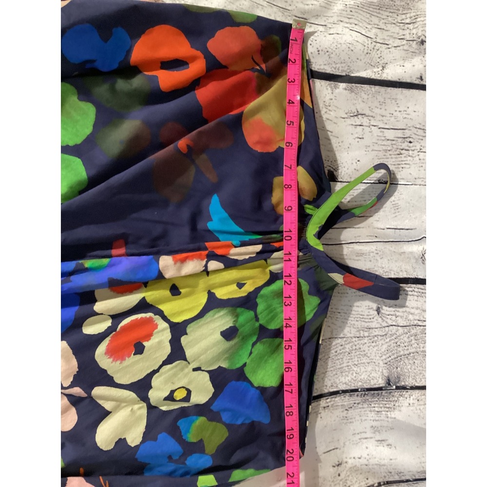 Whit Two Anthropologie Floral Halter Tiered Midi Dress Navy Blue Multi XSP - Picture 5 of 5